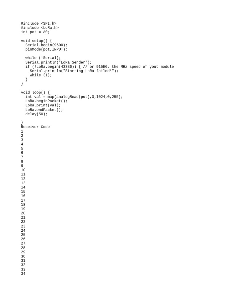 LoRa Sender and Receiver Example | PDF