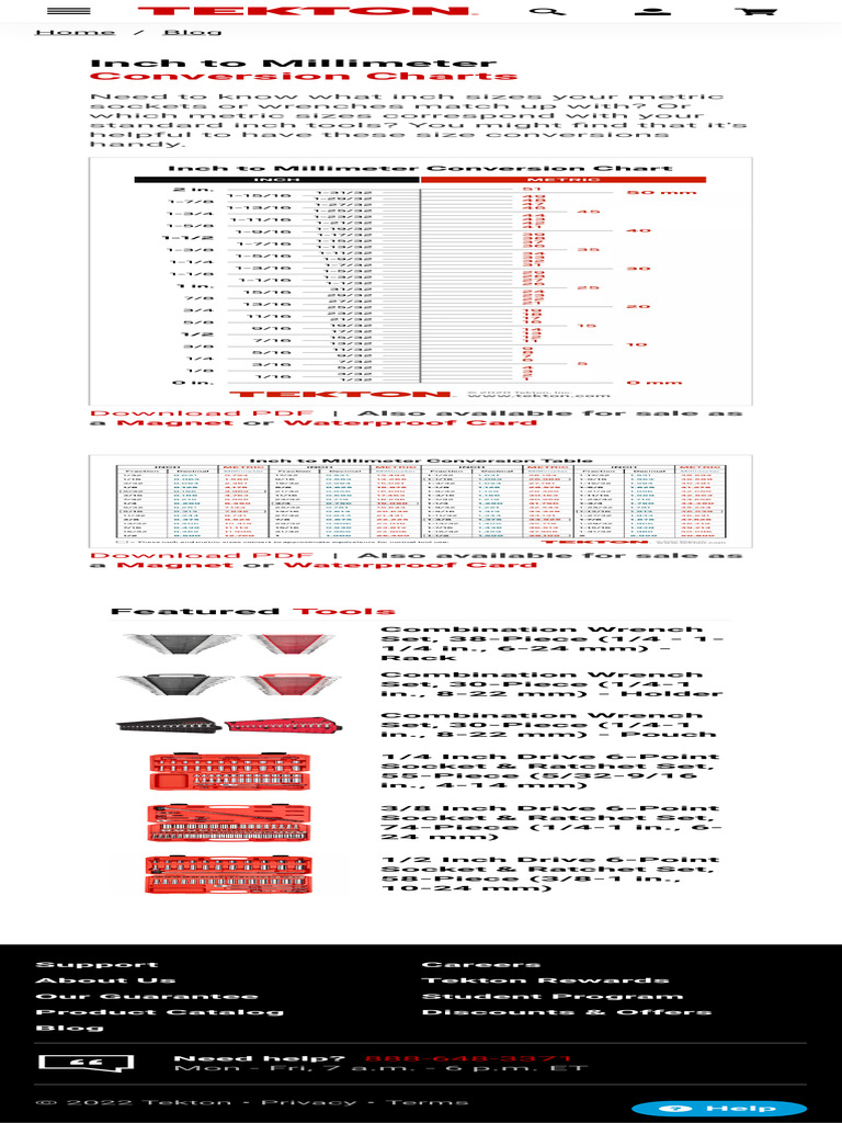 Inch to Millimeter Socket Conversion Guide | PDF