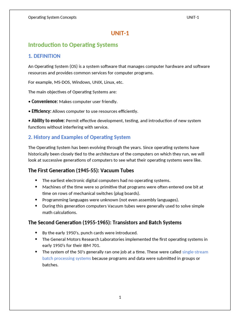 Overview of Operating System Types | PDF | Operating System | Computer ...