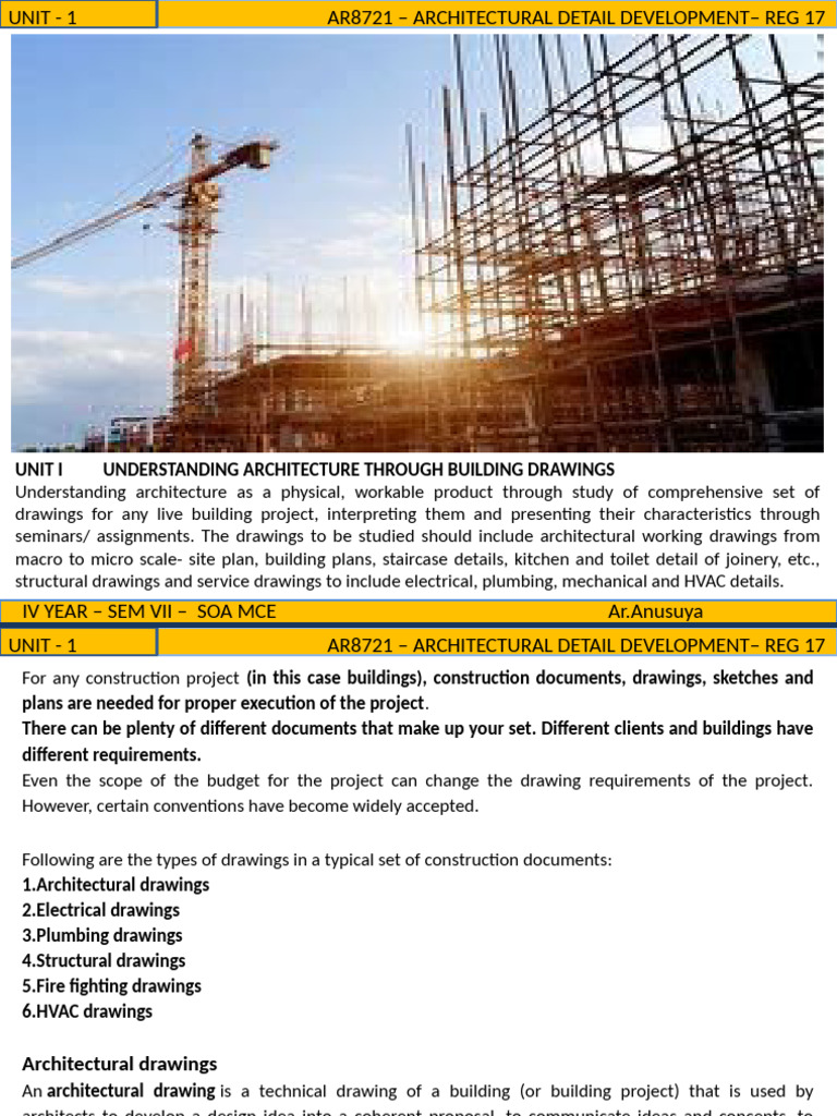 1a) Unit 1 - Architectural Drawings | PDF | Door | Window