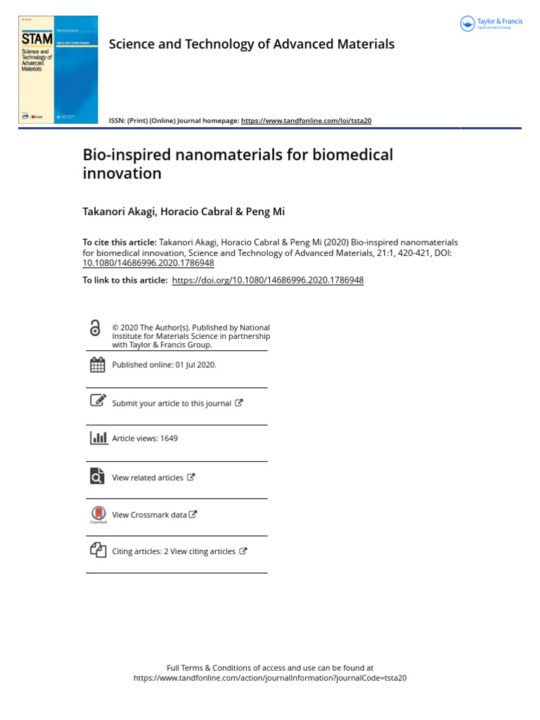 02-Bio-inspired nanomaterials for biomedical innovation | PDF ...