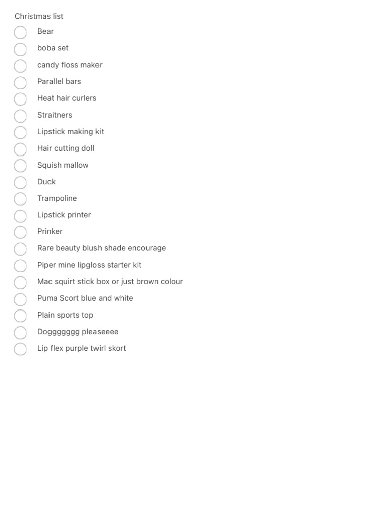 Christmas Gift Ideas List | PDF