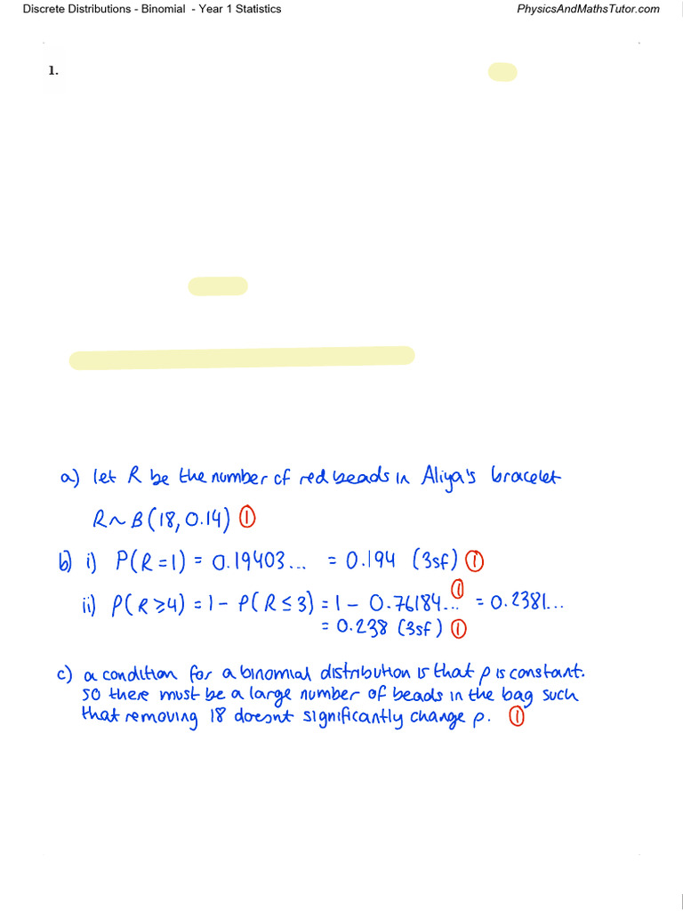 Discrete Distributions - Binomial MA | PDF | Methodology | Scientific ...