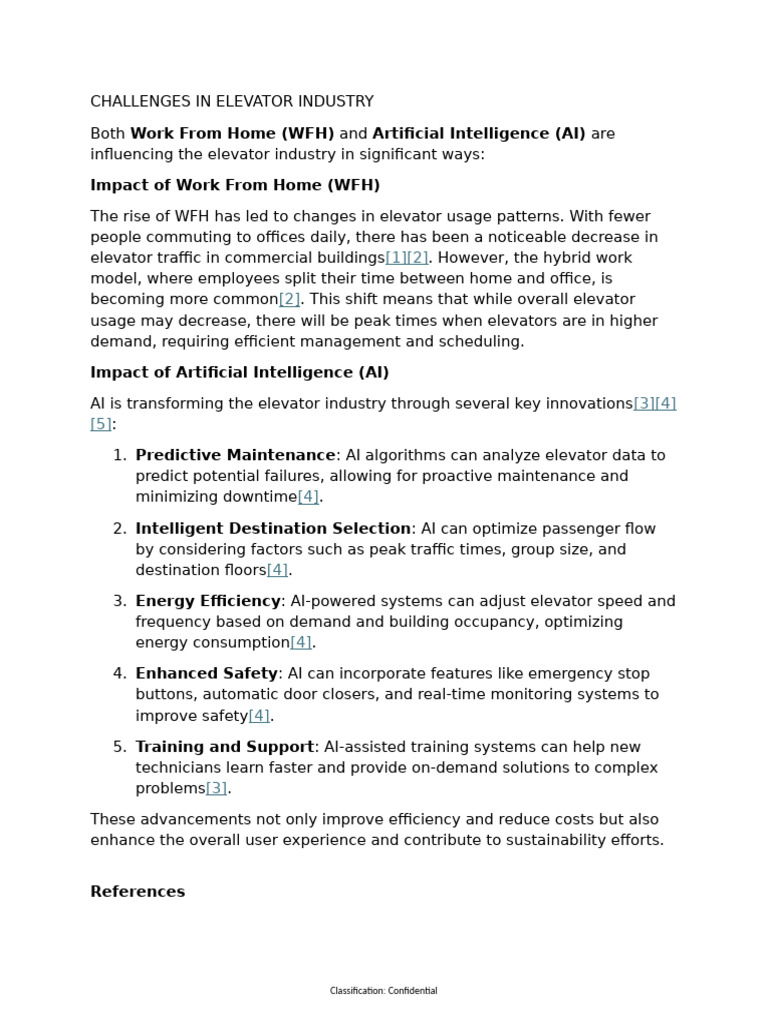 AI and WFH Impact on Elevators | PDF | Elevator | Artificial Intelligence