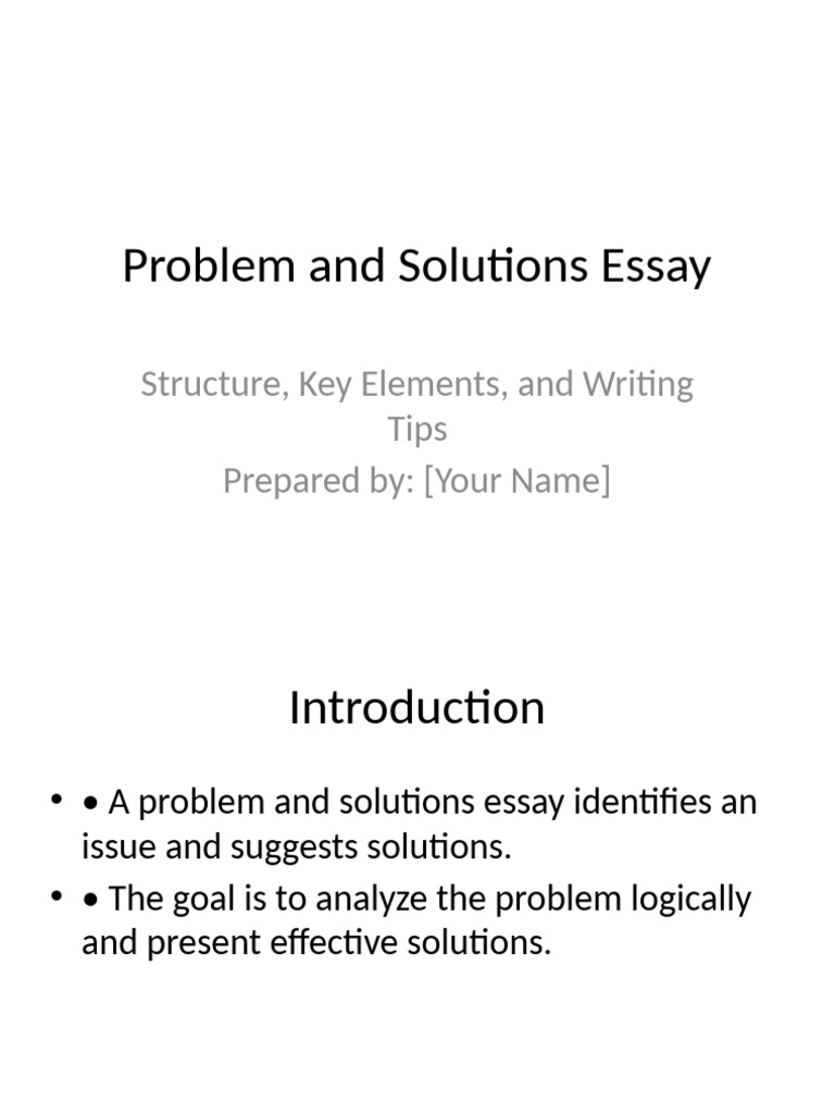 Problem-Solution Essay Guide | PDF