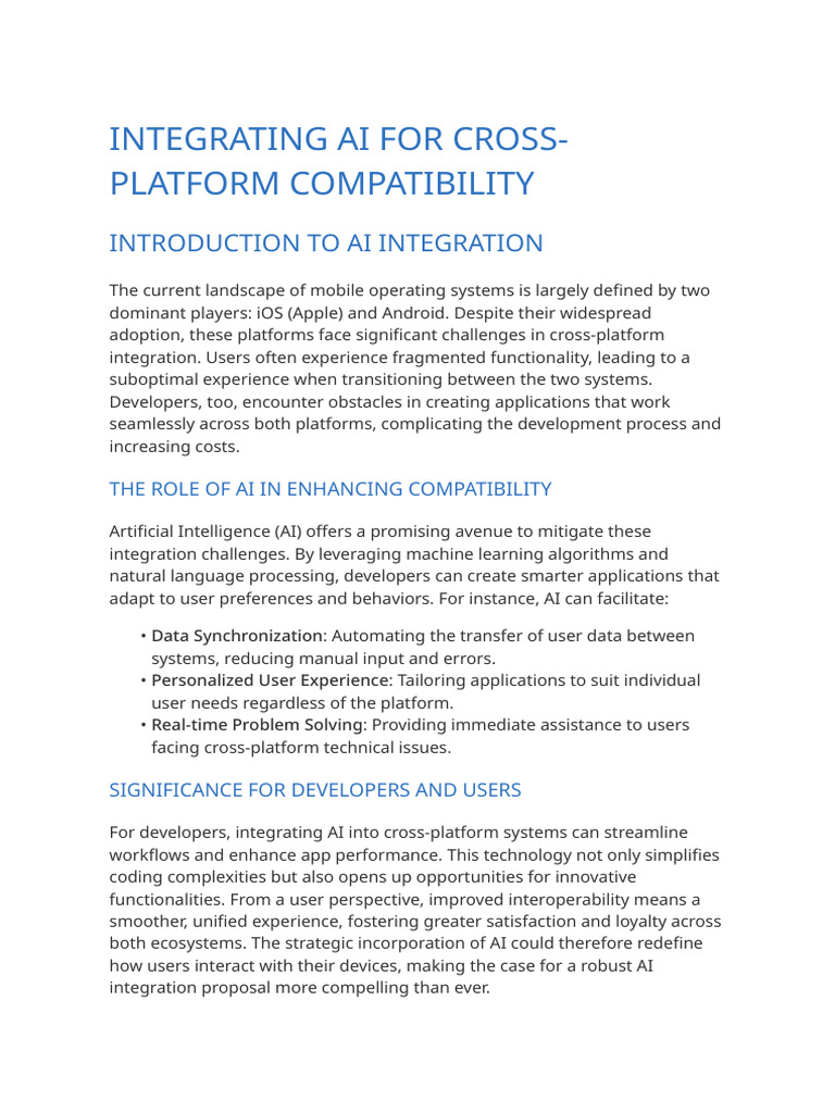 Integrating AI For Cross-Platform Compatibility | PDF | Artificial ...