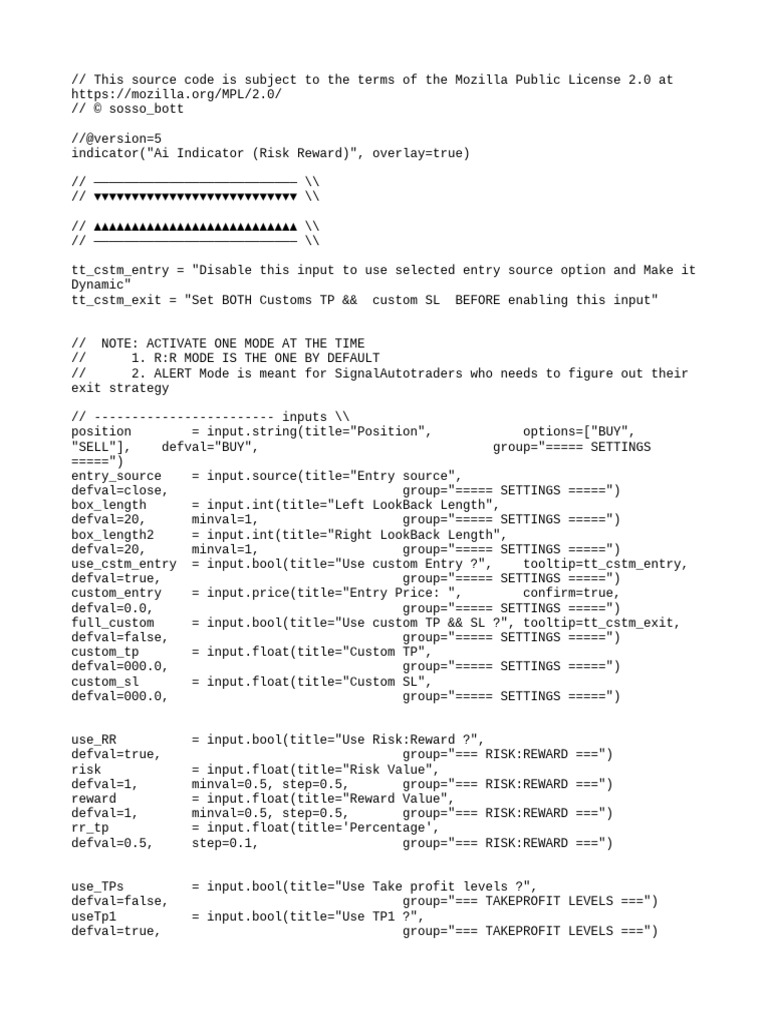 Ai Indicator (Risk Reward) | PDF | Computer Programming | Software ...