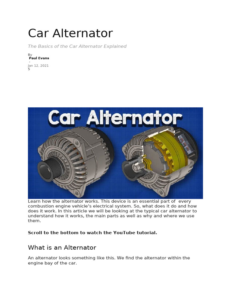 Understanding Car Alternators | PDF | Direct Current | Rectifier