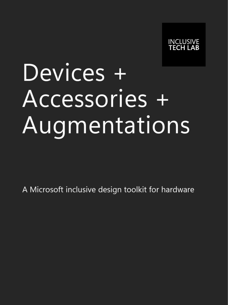 Microsoft Inclusive Design Toolkit | PDF | Accessibility | Design