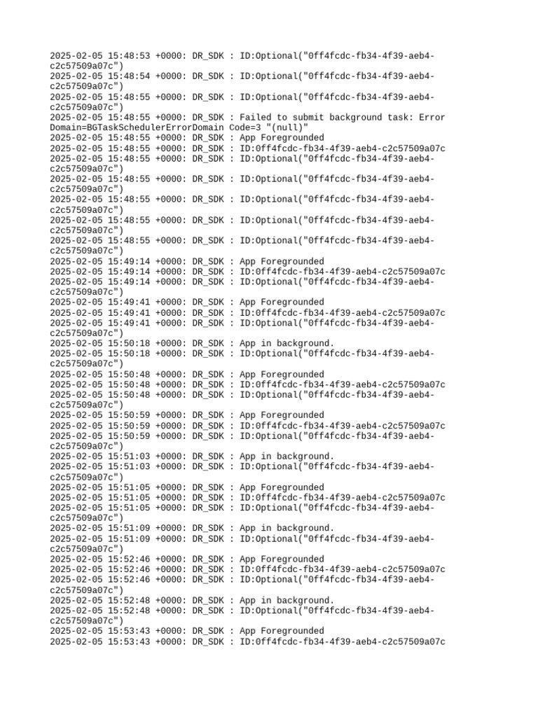 DR_SDK Background Task Errors | PDF