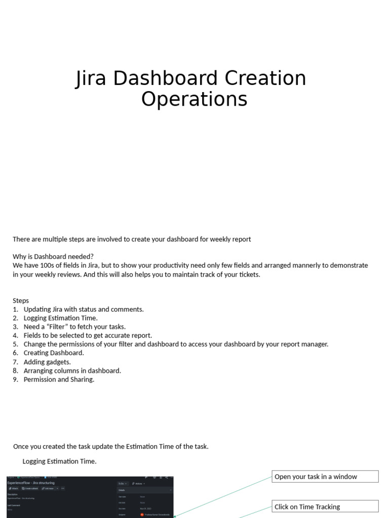 Jira Dashboard Creation Guide | PDF | Computing | Software