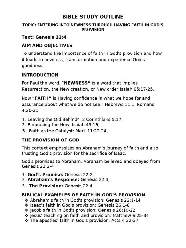 Gms Keffi Zone Bible Study Outline | PDF