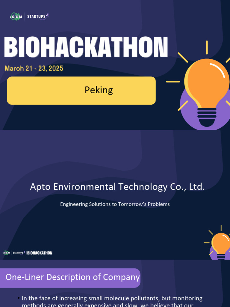 iGEM Startups 2025 BioHackathon Pitch Sample Slides | PDF | Gas ...