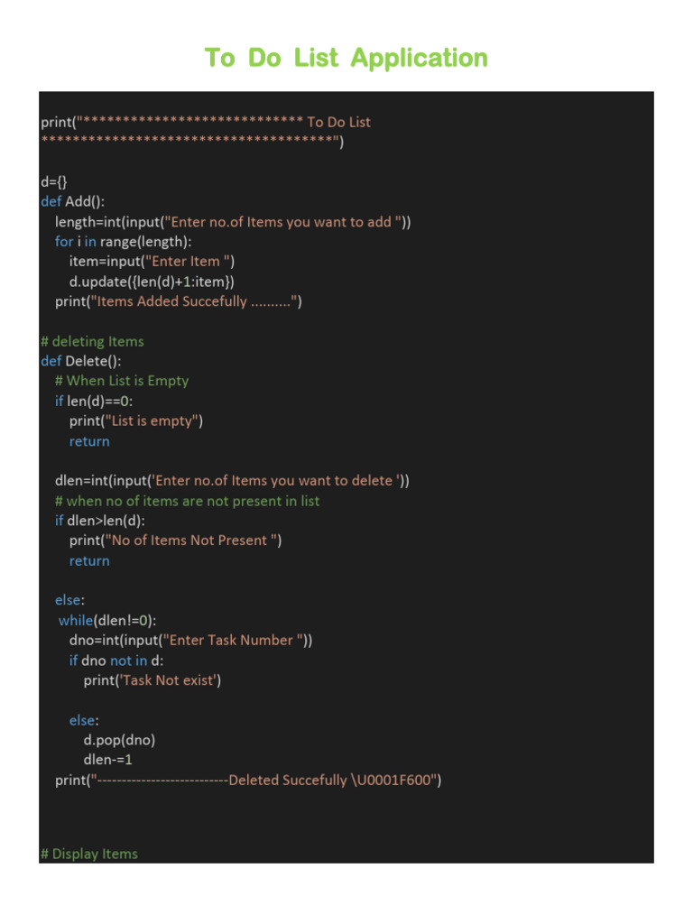 To Do List Application Code Guide | PDF