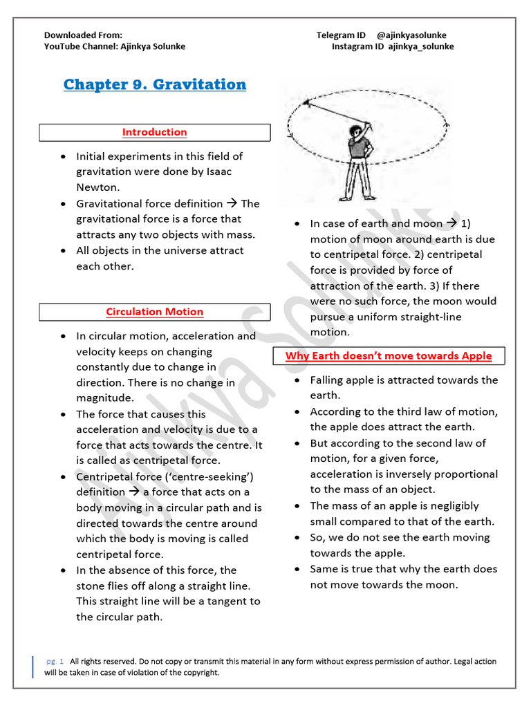 Chapter 9 Gravitation Notes 2024 2025 FINAL | PDF | Buoyancy | Force
