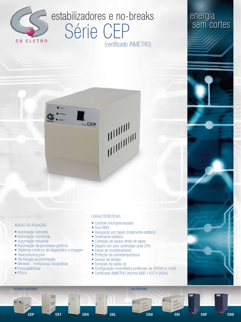Nobreaks e Estabilizadores CEP CS Eletro | PDF | Engenharia Elétrica ...