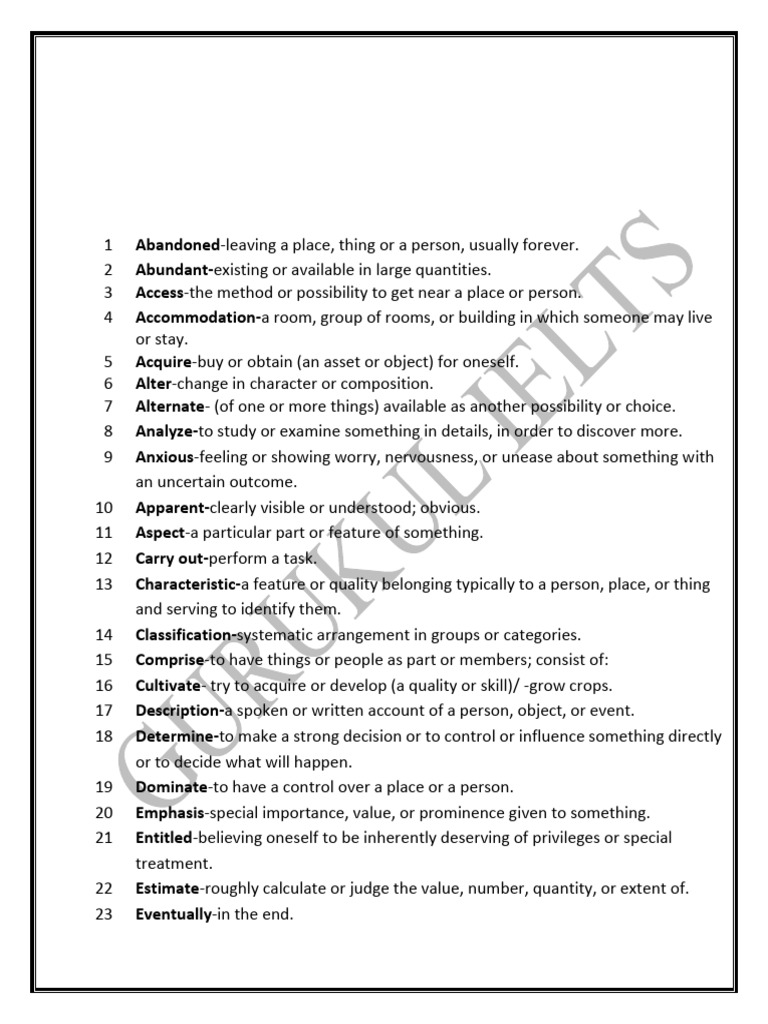 key-ielts-reading-vocabulary-pdf-behavior-cognition