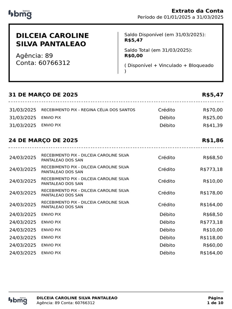 Extrato Consolidado 2025 | PDF | Business | Dívida