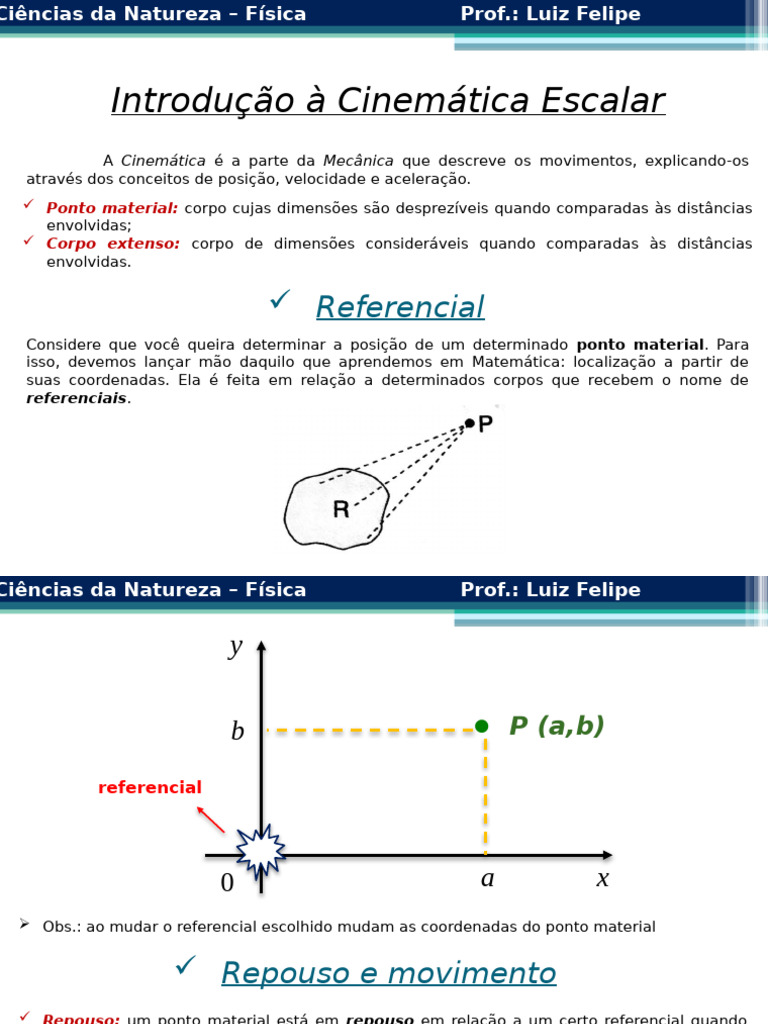 Aula 3b - Introdução à Cinemática Escalar (2) | PDF | Cinemática ...
