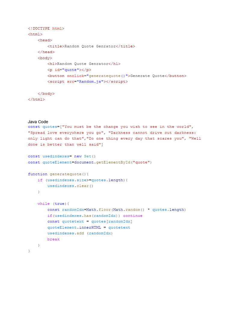 Random quote generator | PDF