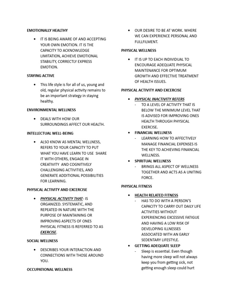 Comprehensive Guide to Wellness Dimensions | PDF | Physical Fitness | Foods