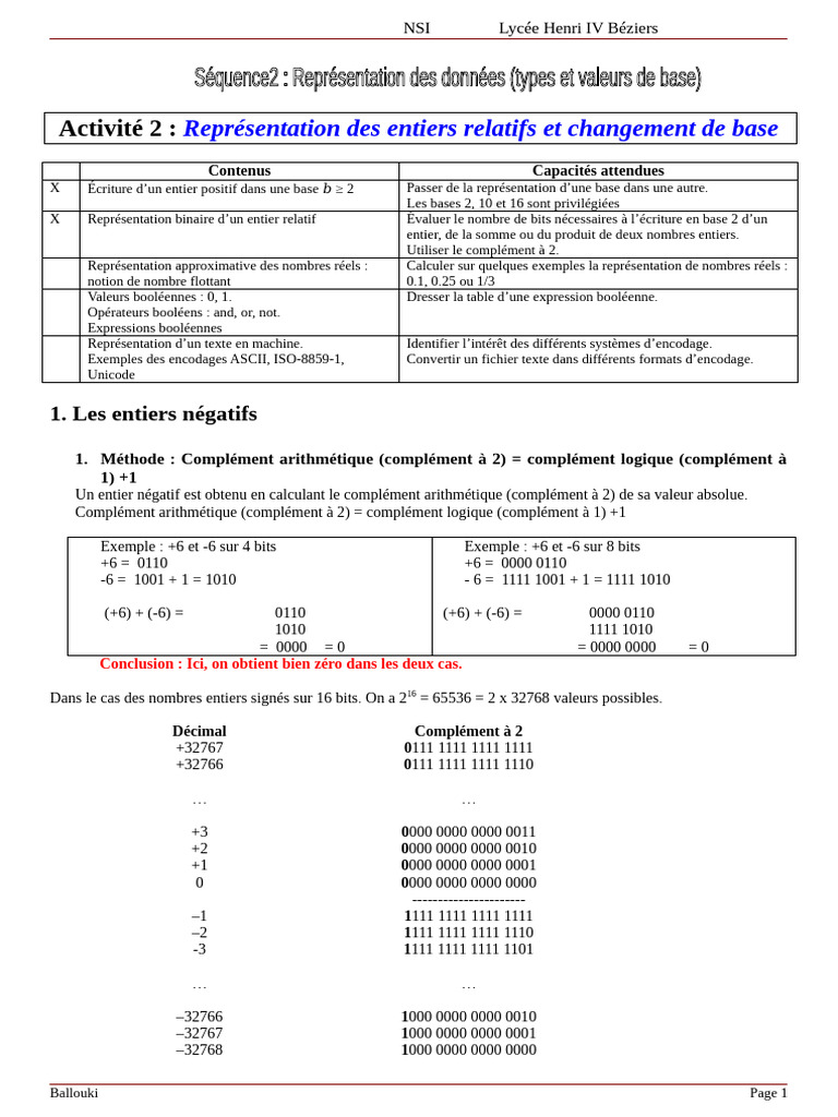 Conversion de bases numériques en NSI | PDF | Mathématiques | Arithmétique