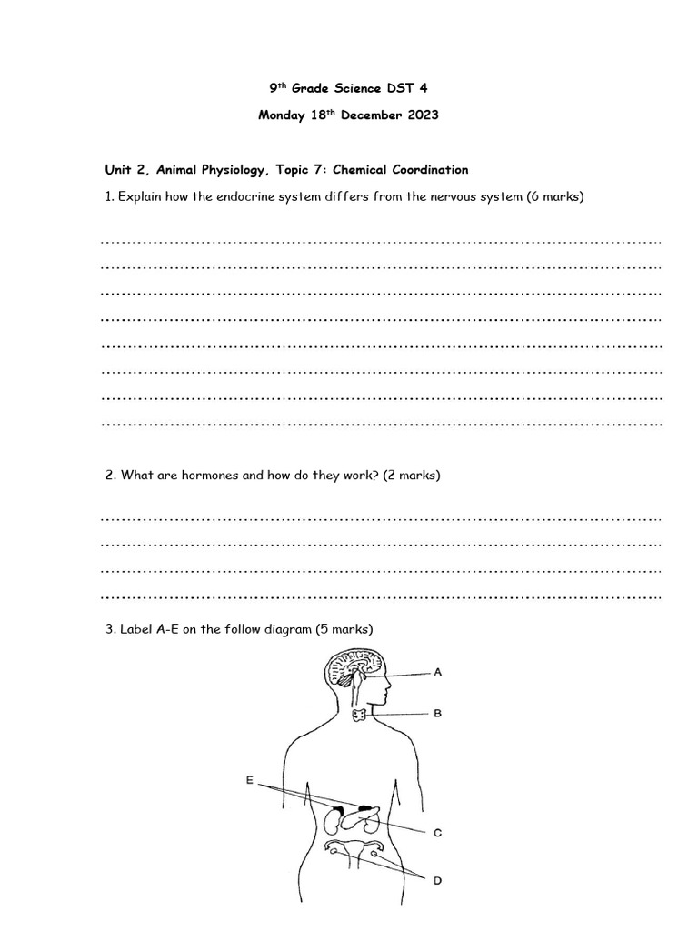 9th Grade Science DST 4 | PDF
