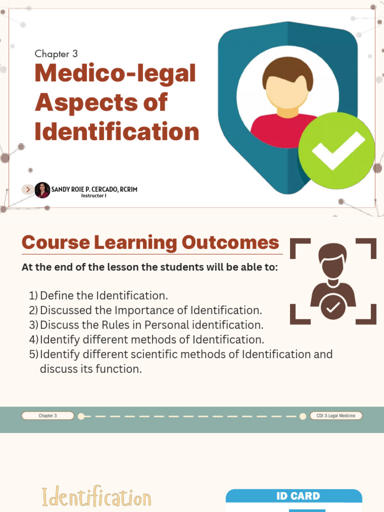 Medicolegal Identification Methods | PDF | Blood | Fingerprint