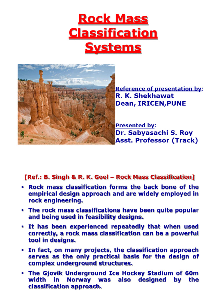 Rock Mass Classification | PDF | Applied And Interdisciplinary Physics ...