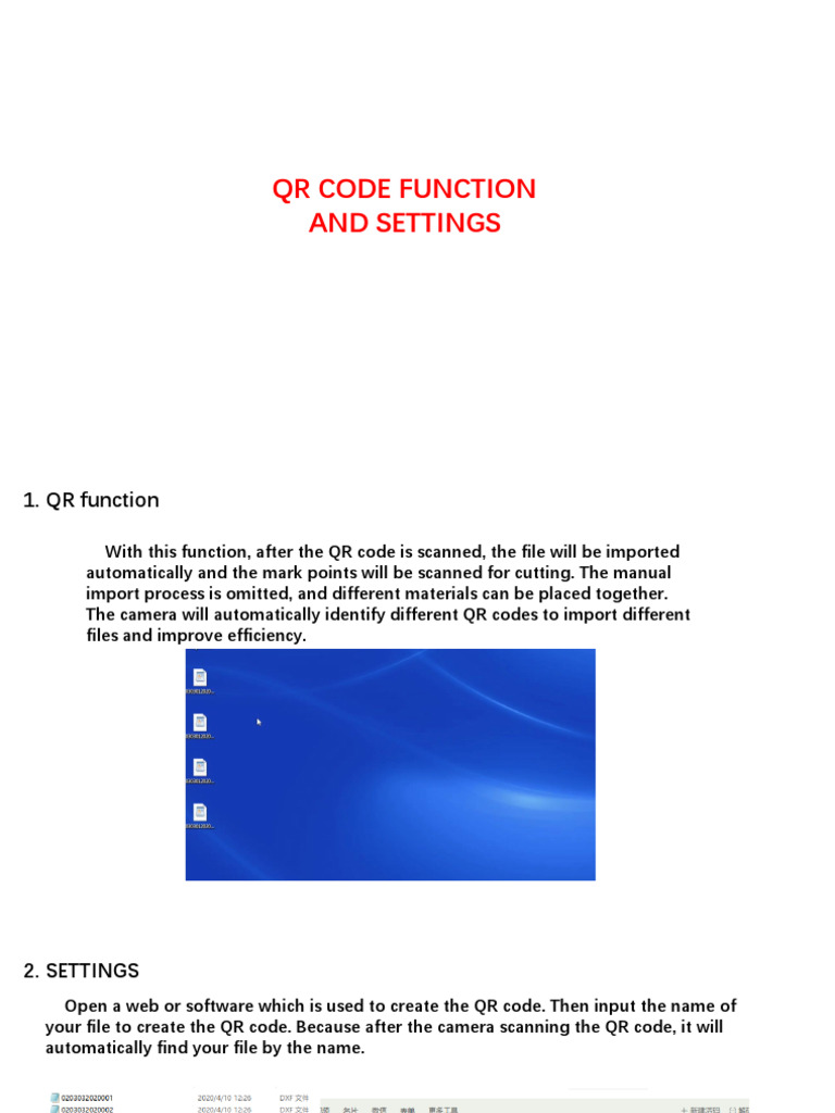 QR Function Setup for iBrightcut | PDF