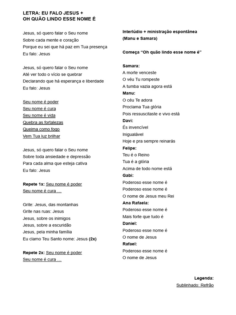 Letra da Música 