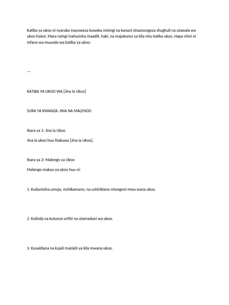 Katiba Ya Ukoo-WPS Office | PDF