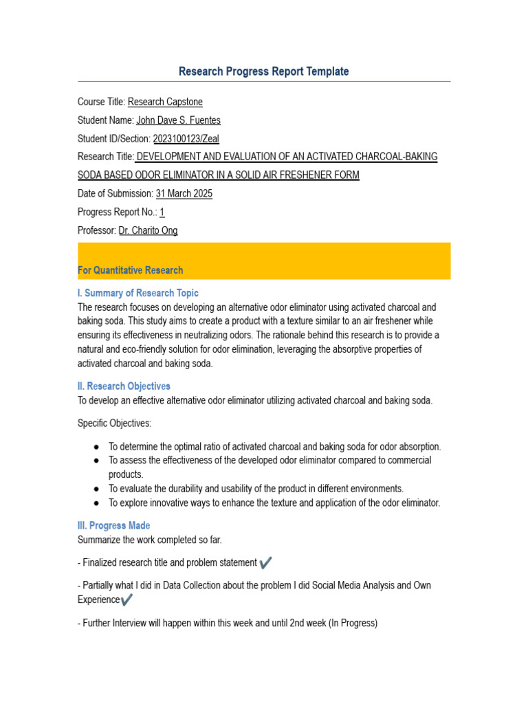 John Dave Fuentes - Research - Progress - Report - Template | PDF ...