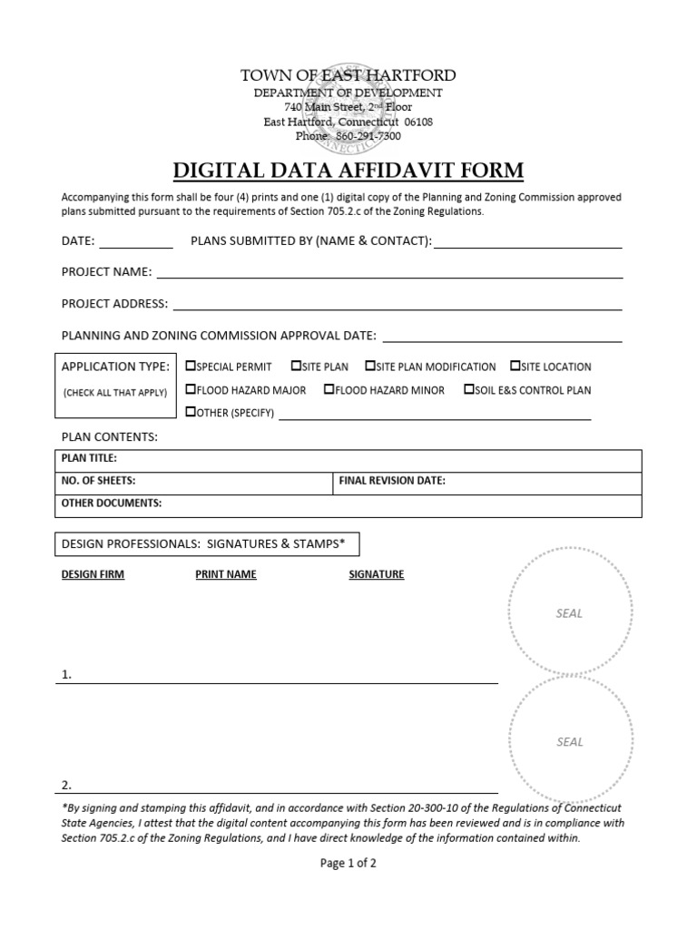 Digital Data Affidavit for Zoning Compliance | PDF | Zoning