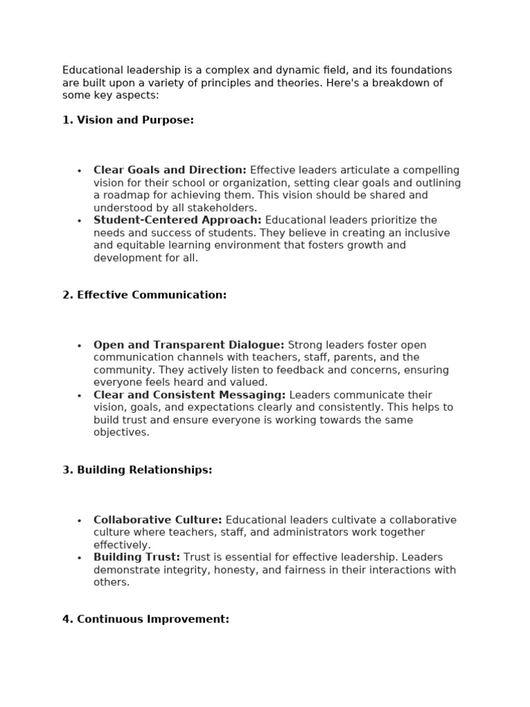 Foundations of Effective Educational Leadership | PDF | Leadership ...