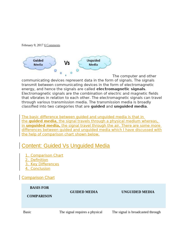 Guided vs Unguided Media Explained | PDF | Transmission Medium | Radio