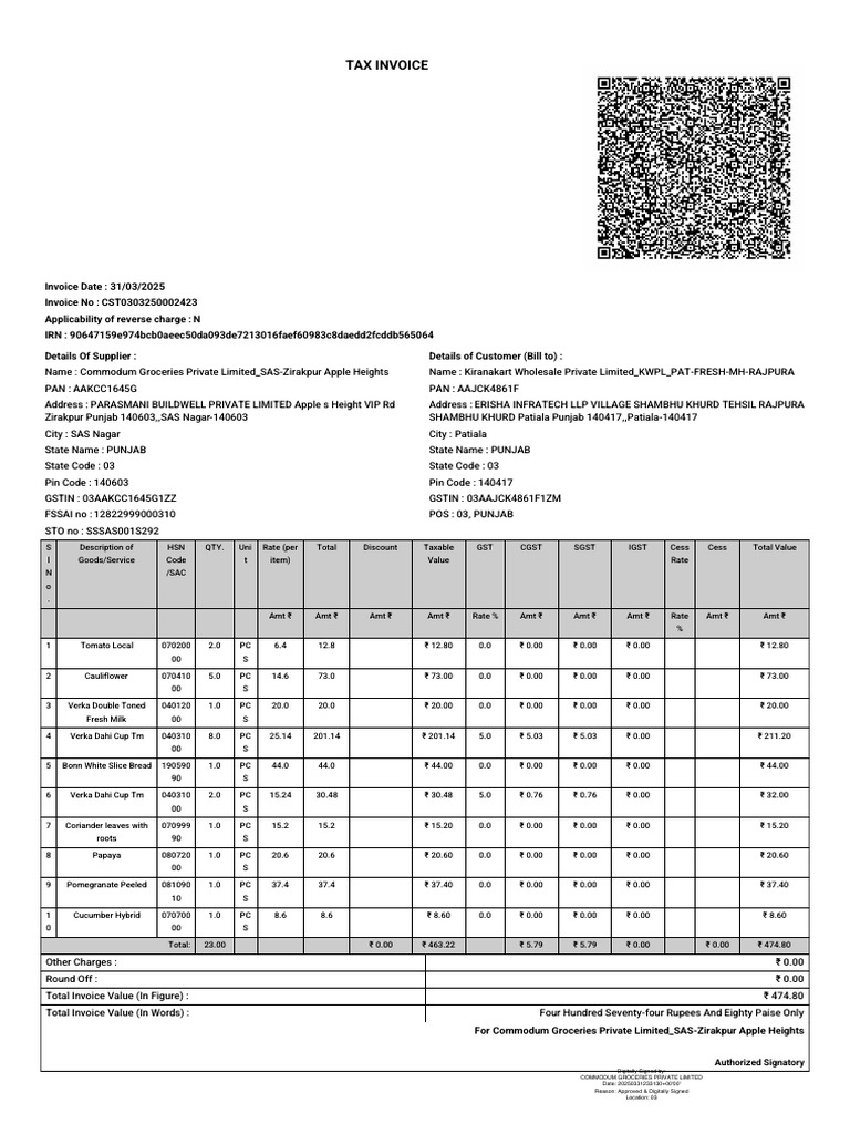 Invoice - Template - 2025 03 31T23 31 31.221484 - S14H8 | PDF | Rupee ...