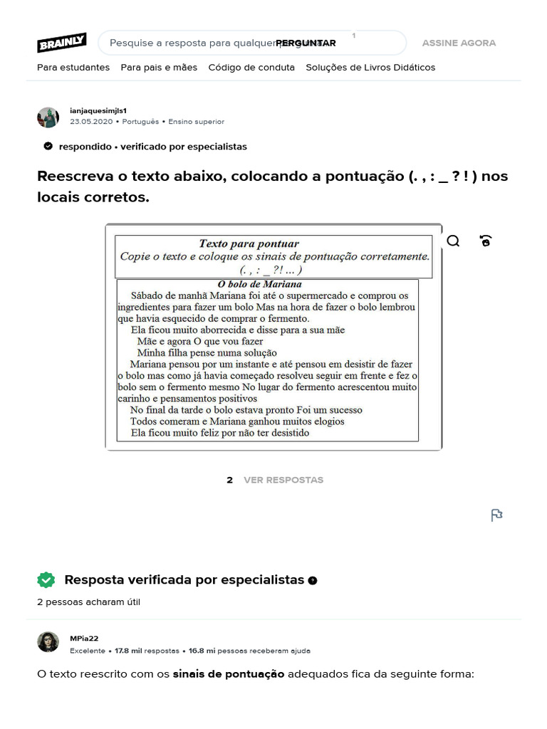 Reescrita com Pontuação Correta | PDF