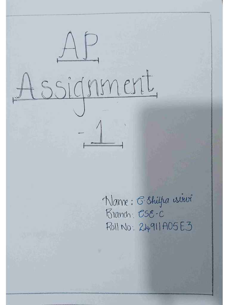 AP Assignment (Mid-1) | PDF