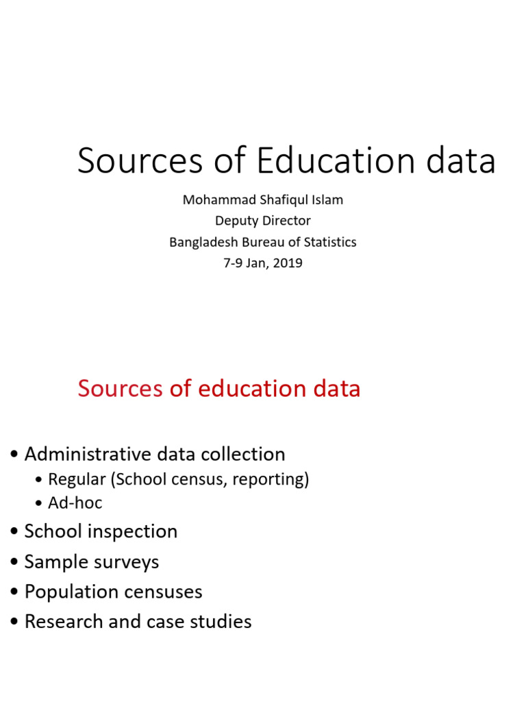 Sources of Education Data Analysis | PDF
