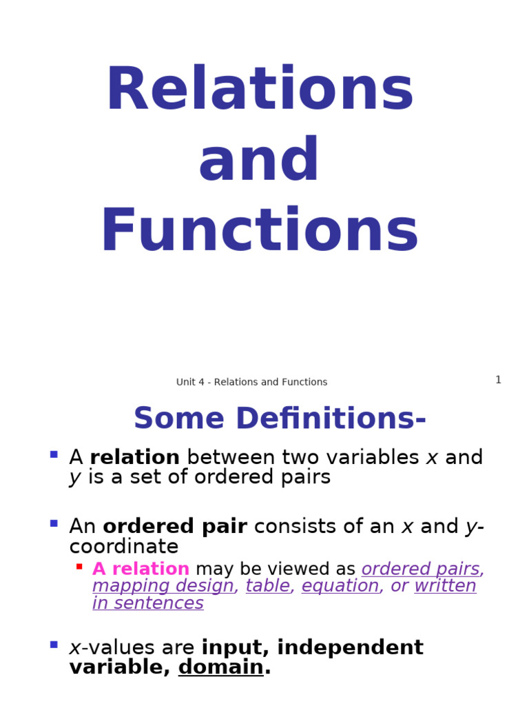 Understanding Relations and Functions | PDF | Function (Mathematics ...