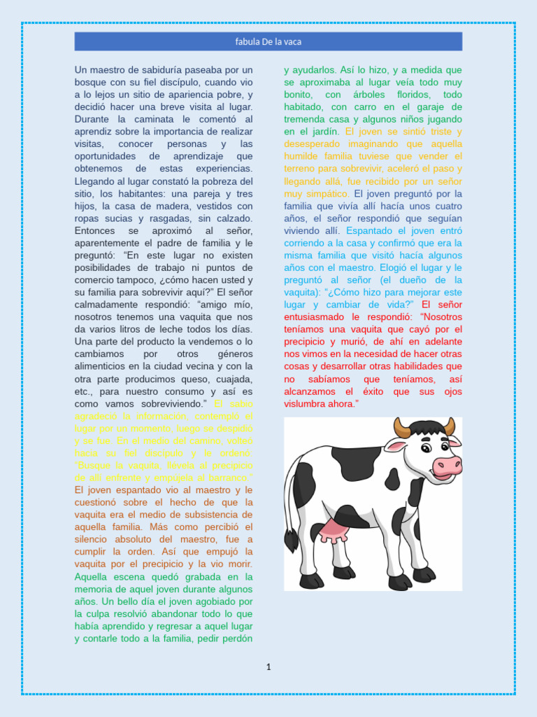 La transformación tras la pérdida de la vaca | PDF