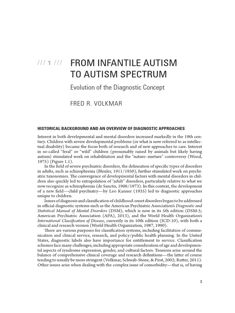 Autism Spectrum Disorder - (Section 1 Background and Diagnostic ...