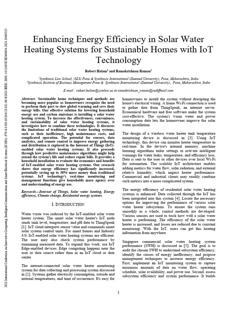 Enhancing Energy Efficiency in Solar Water Heating Systems For ...