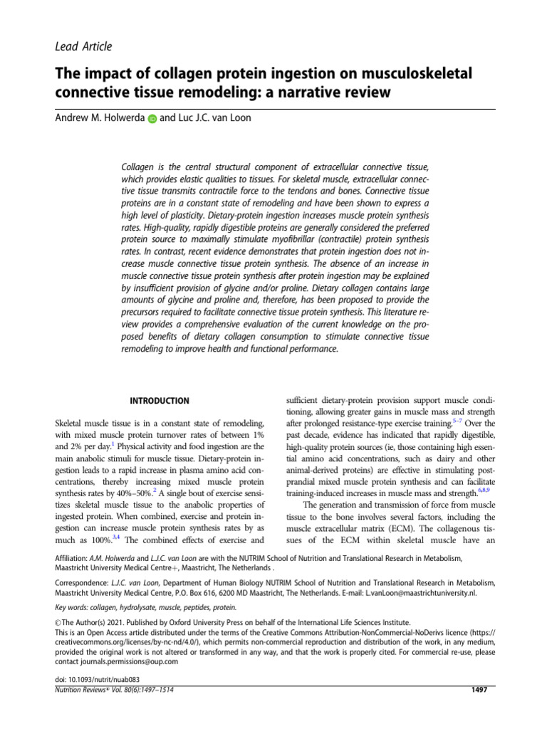 Collagen Protein and Connective Tissue Health | PDF | Collagen | Tendon