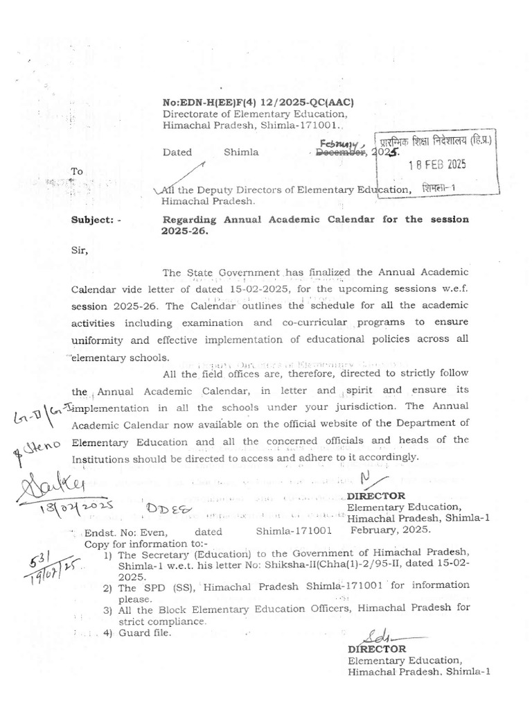 Annual Academic Calender PDF