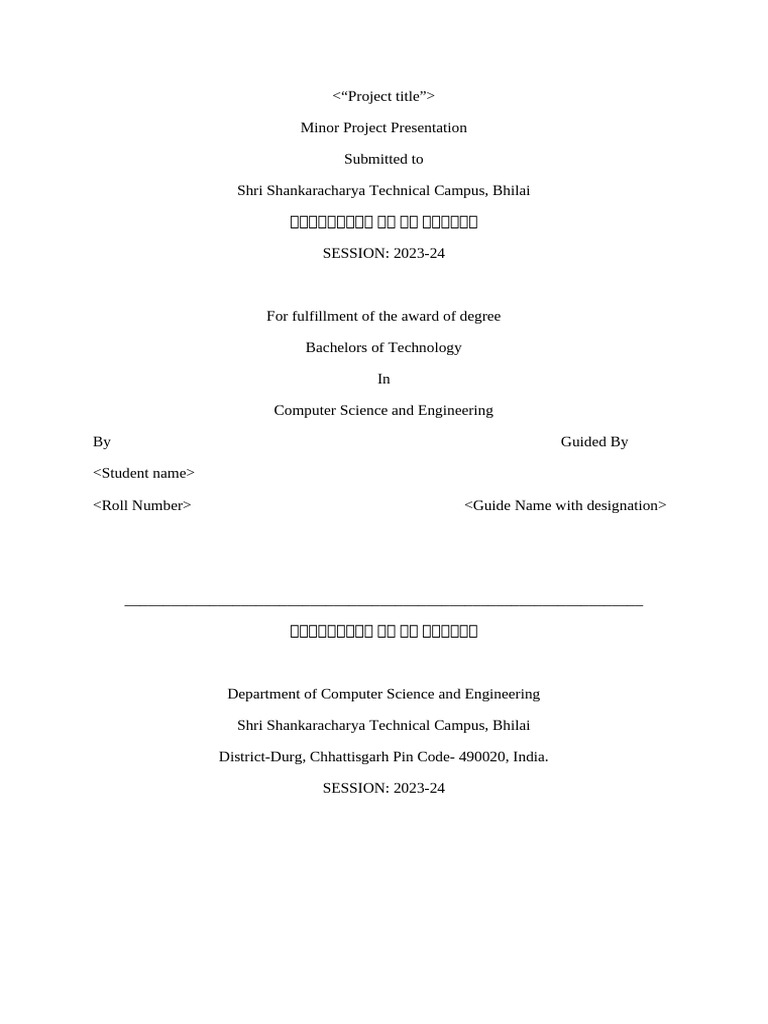 Project Ppt Format | PDF