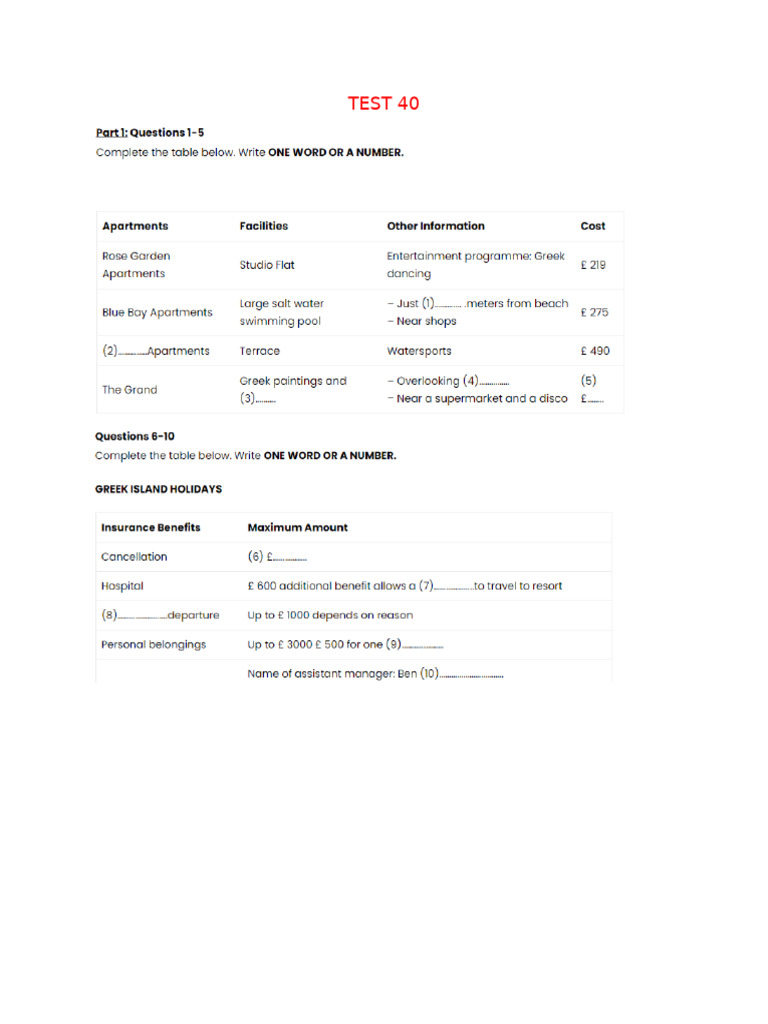 Test 40 | PDF