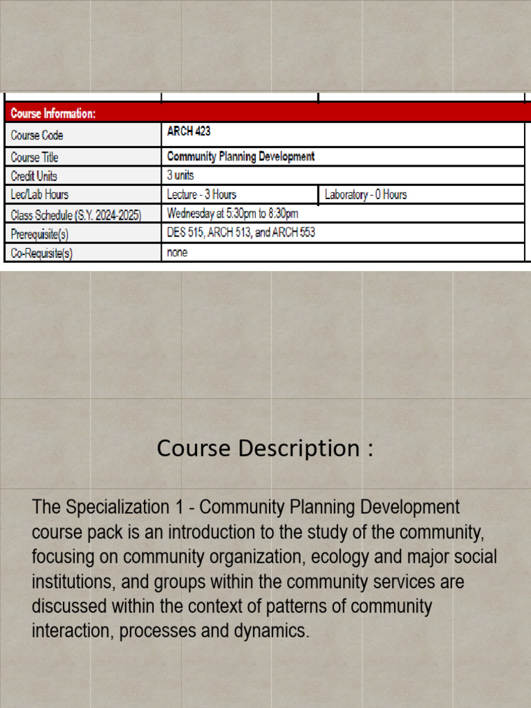 Community Planning Development Course Overview | PDF | Community ...