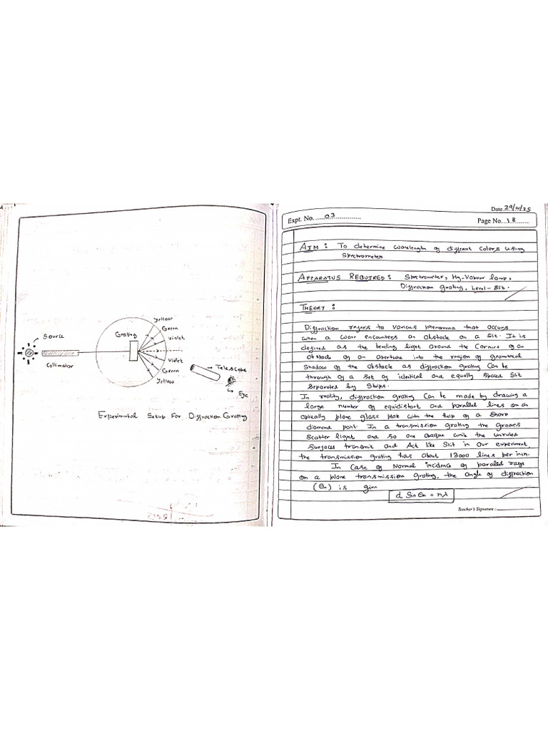 Diffraction Grating | PDF